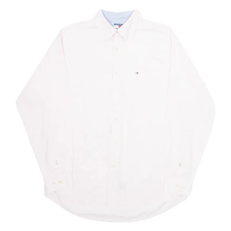 TOMMY HILFIGER Mens Shirt Pink Gingham Long Sleeve M