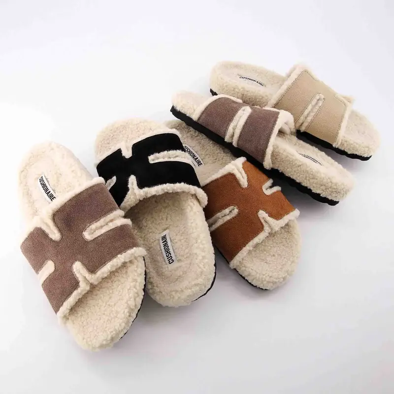Cushionaire Women's Cuddle Shearling Footbed Sandal
