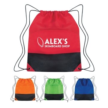 150 Customized Non-Woven Two-Tone Drawstring Sports Pack - Water ...