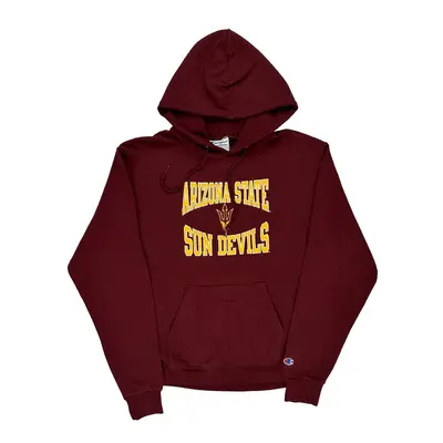 Arizona State Sun Devils Champion Ncaa Hoodie - Medium Burgundy Cotton Blend | Size: medium