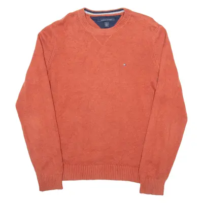 TOMMY HILFIGER Mens Jumper Orange Tight Knit M
