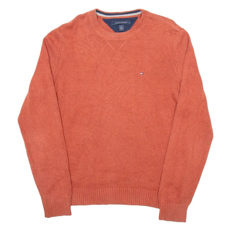 TOMMY HILFIGER Mens Jumper Orange Tight Knit M