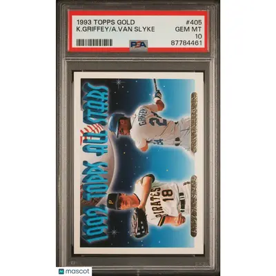 A. Van Slyke, K. Griffey PSA 1993 Topps Gold Baseball Ken Griffey Jr. #405 10 87784461