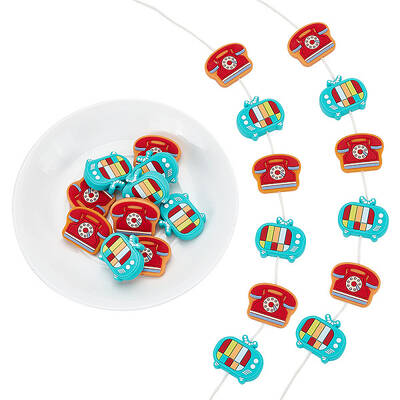 16Pcs 2 Style Television/Telephone Food Grade Silicone Focal Beads
