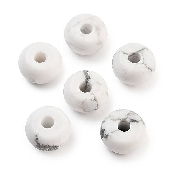 Natural Howlite European Beads