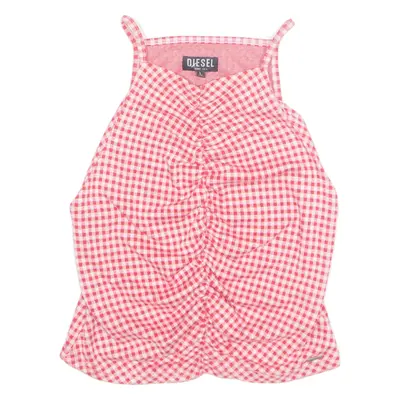 DIESEL Womens Printed Vest Red Sleeveless Check L