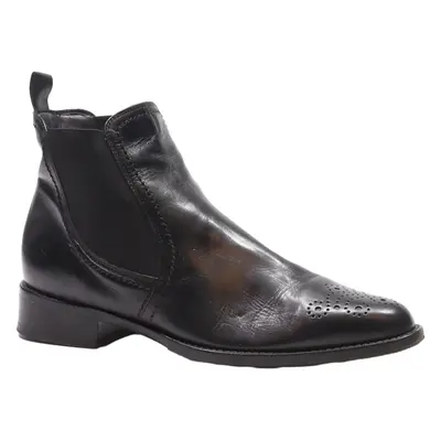 TRUANS Chelsea Boots Black Leather Mens UK 6