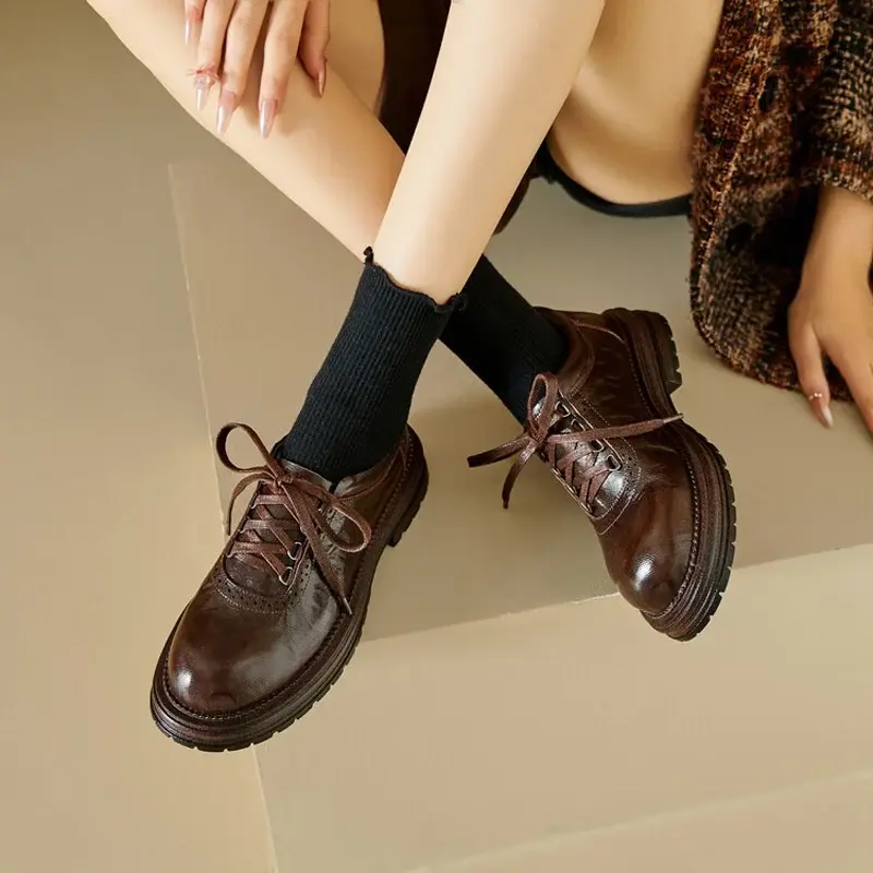 CHIKO Tryne Round Toe Block Heels Oxfords Shoes