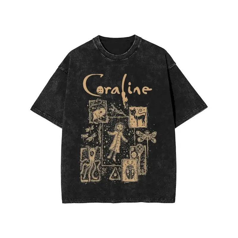 [Coraline Cat Doll Tee] Soft Cotton Coraline Cat Doll Graphic T-Shirt - Hip Hop Streetwear,  100% Cotton T-Shirt - Versatile ...