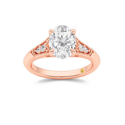 Lily Art Deco Oval Lab Grown Diamond Engagement Ring | Rose Gold 1 1/10 - 4  CT. TW.