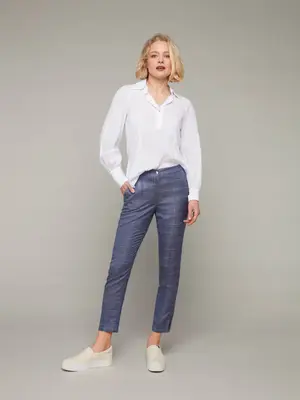 MAST | Bamboo Tapered Trouser | Color: Riviera Check | Size: S
