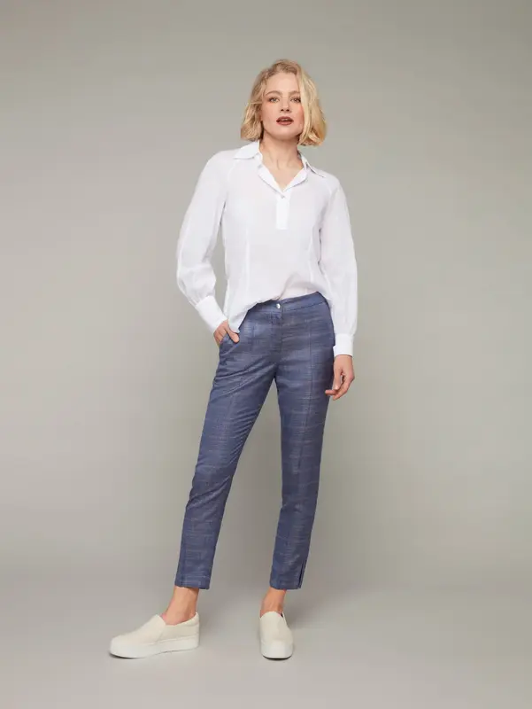 MAST | Bamboo Tapered Trouser | Color: Riviera Check | Size: S
