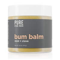 Bum Balm | Pure for Men | Raw Lotion for Men | All Purpose Skin Hydration and Deodorizing Balm | Raw Shea Butter, Mint and Cl...
