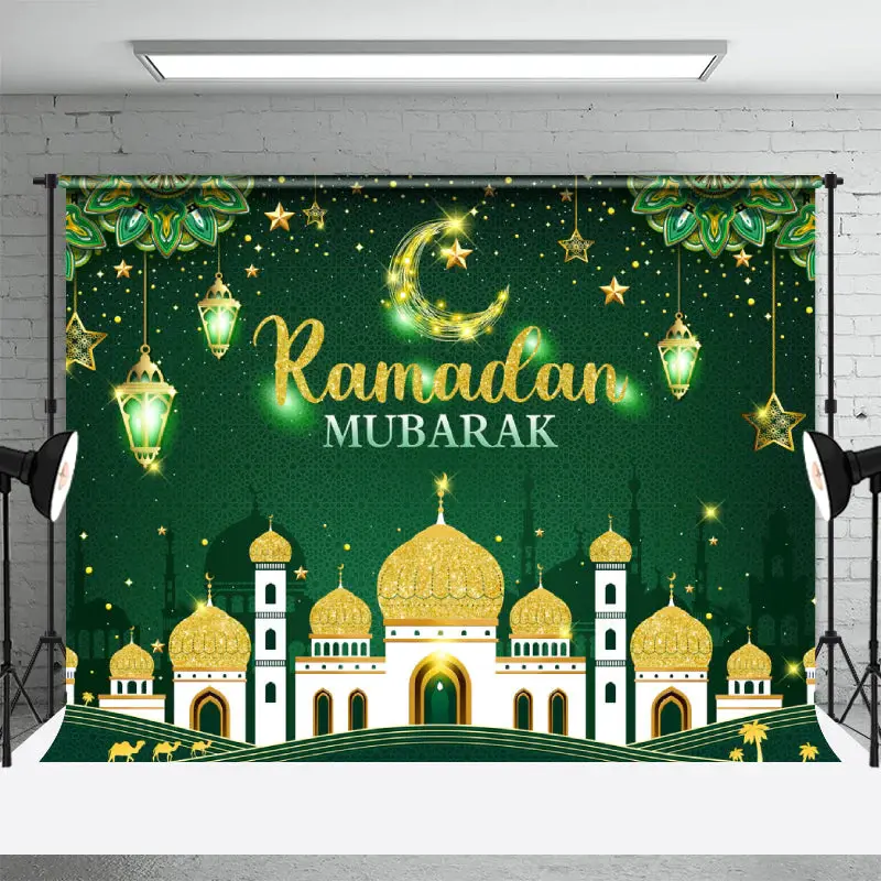 Green Traditional Indian Ramadan Mubarak Backdrop - Aperturee