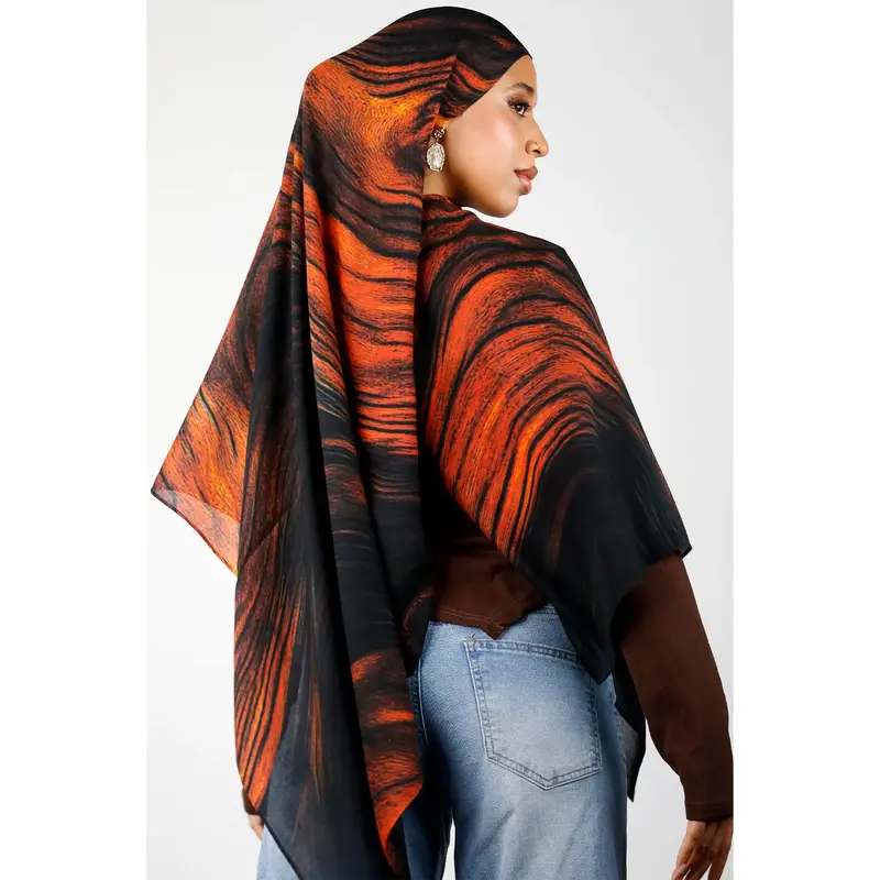 Chestnut Oak Print Modal Hijab