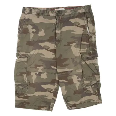 CARGO SUPPLY Mens Cargo Shorts Green Camouflage 2XL W40
