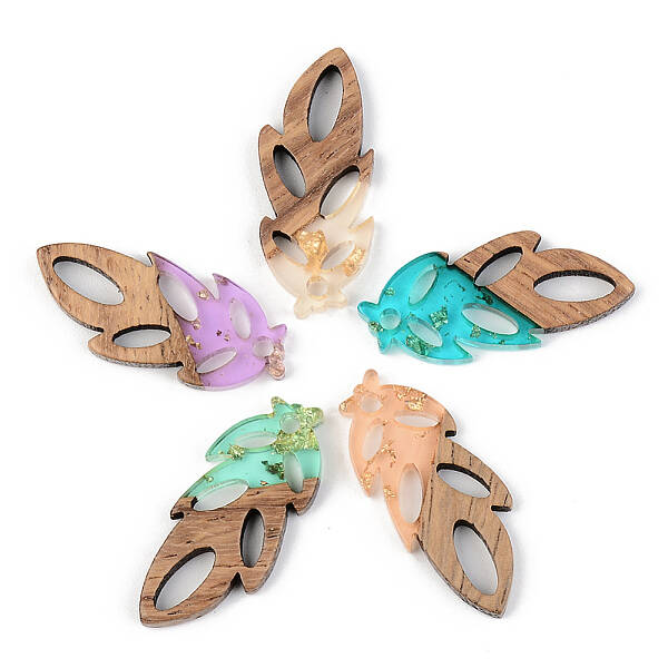 Transparent Resin & Walnut Wood Pendants