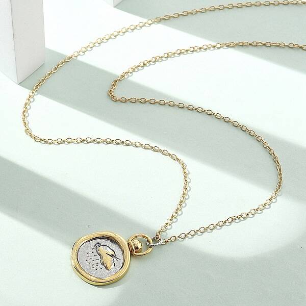 Brass Twelve Constellations Tarot Pendant Necklaces