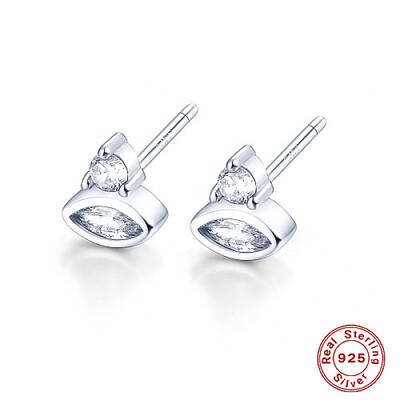 Cubic Zirconia Horse Eye Stud Earrings