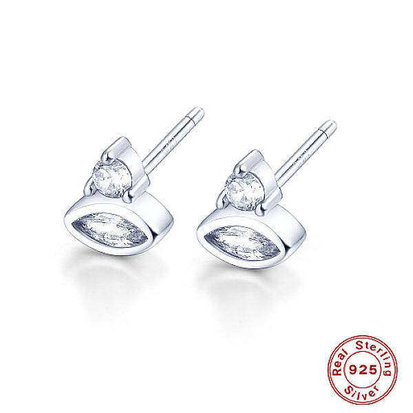 Cubic Zirconia Horse Eye Stud Earrings