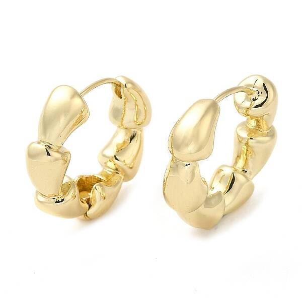Rack Plating Brass Horn Hoop Earrings for Women