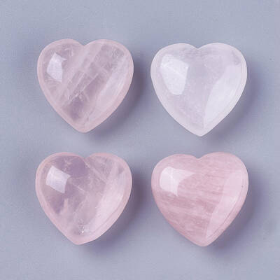 Natural Rose Quartz Heart Love Stone