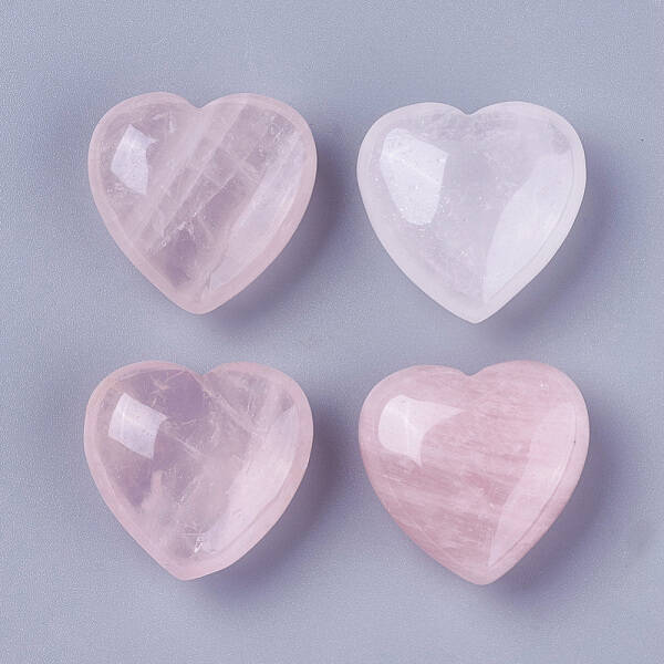 Natural Rose Quartz Heart Love Stone