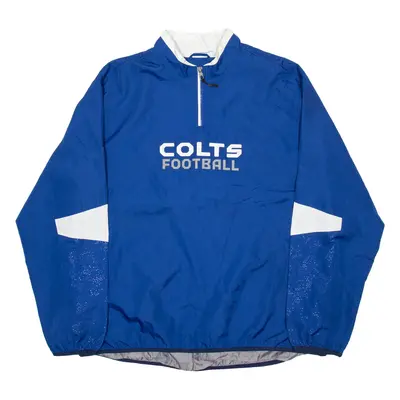 NFL Colts Football 1/4 Zip Mens Windbreaker Jacket Blue USA L