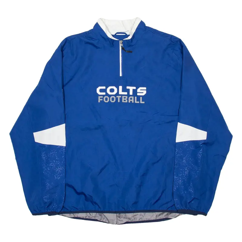 NFL Colts Football 1/4 Zip Mens Windbreaker Jacket Blue USA L