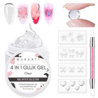 Makartt Solid Gel Builder Mini Kit for 3D Scupting DIY-15ML 4 in 1 Nail Extension Gel,4 pcs Silicone Molds,1 Sculpting Brush,...