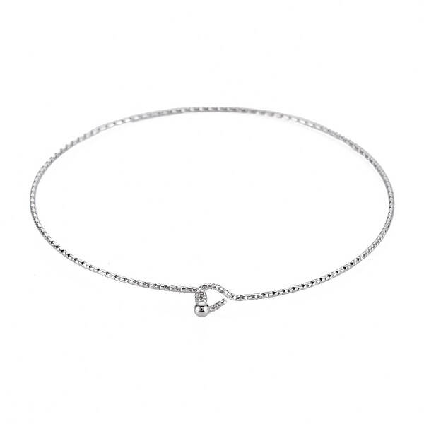 Non-Tarnish Textured Simple Thin Bangle for Girl Women