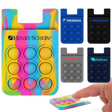 250 Promotional Popper Stress Reliever Silicone Phone Wallet - ...