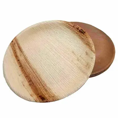 Dtocs Disposable Charcuterie Board - 12 Inch Round (25-50 Pcs) | USDA Certified Bio-based Palm Leaf Compostable Bamboo Platte...