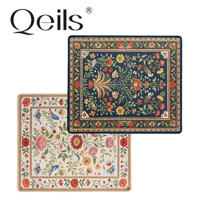 Qeils 36x41 Non-Slip Floral Area Rug Super Absorbent Washable Carpet for Bedroom Kitchen Puppy Training Pad Boho Home Dec...