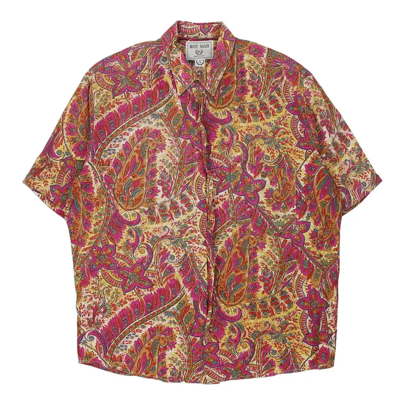 Meet Again Graphic Short Sleeve Shirt - Large Multicoloured Cotton Blend