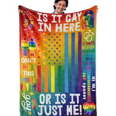 LGBTQ Blanket, LGBT Gifts for Gay, Lesbian, Transexual, Friends, Besties, Gay Pride, Rainbow, Soft Throw Blanket, Gay