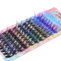Mixed Color Individual False Eyelashes, 1 Box Natural Look Eyelash Extensions, Self Grafting Curling Fake Eyelashes for Women...