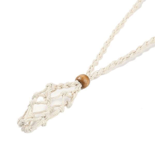 Braided Waxed Cord Empty Macrame Pouch Slider Necklace Making