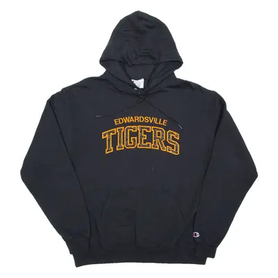 CHAMPION Edwardsville Tigers Mens Black Hoodie USA L