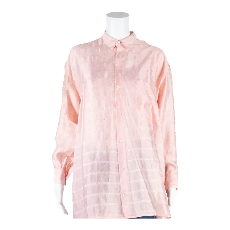 EQUIPMENT CO LTD Sparkle Shirt Pink Collared Long Sleeve Womens XL