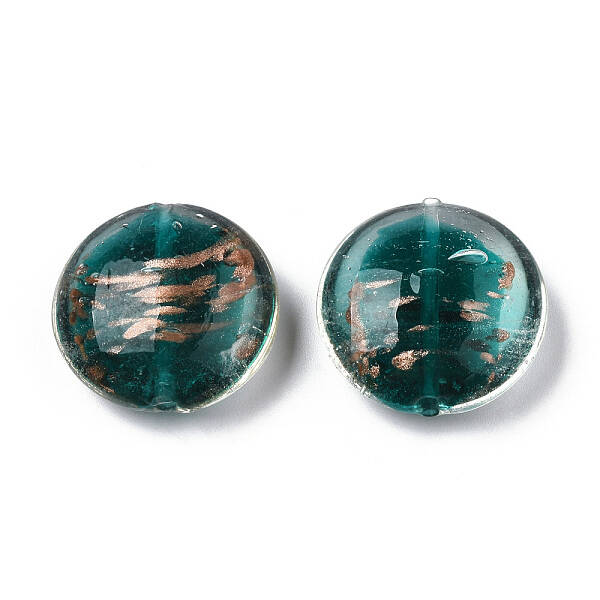 Handmade Gold Sand Lampwork Beads