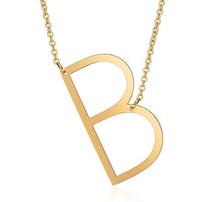 201 Stainless Steel Initial Pendants Necklaces