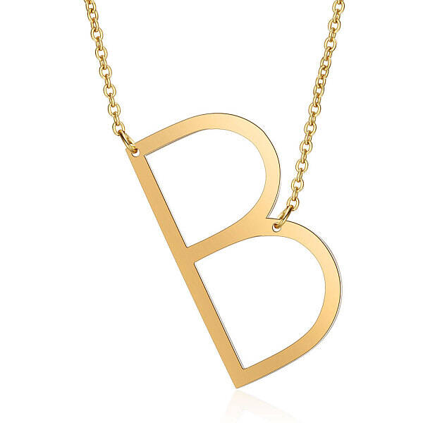 201 Stainless Steel Initial Pendants Necklaces