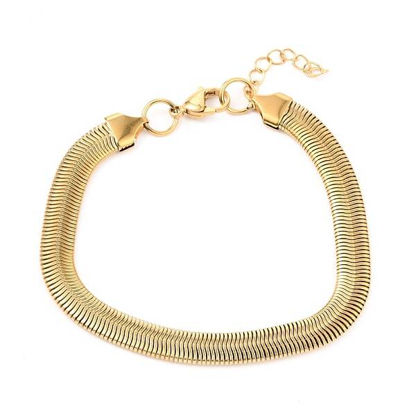 Unisex 304 Stainless Steel Herringbone Chain Bracelets
