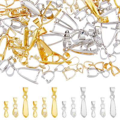 60Pcs 6 Style Brass Ice Pick Pinch Bails