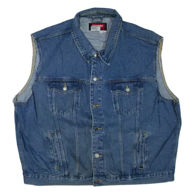 WRANGLER Mens Denim Gilet Blue 3XL