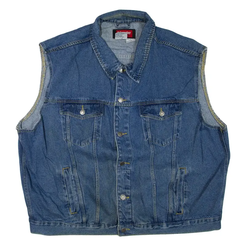 WRANGLER Mens Denim Gilet Blue 3XL