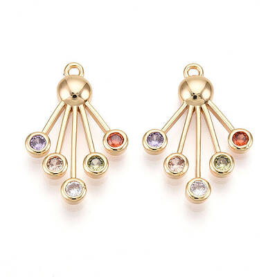 Brass Micro Pave Cubic Zirconia Pendants