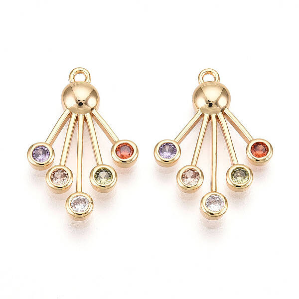 Brass Micro Pave Cubic Zirconia Pendants