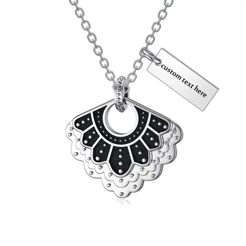 Sterling Silver Personalized Engraving & Ginsberg Collar Pendant Necklace